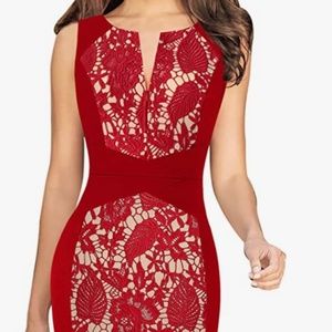 Red Lace Cocktail Dress